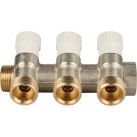 Коллектор для водоснабжения с регулирующими вентилями Stout 3/4" х 1/2" плоское уплотнение - 3 отвод